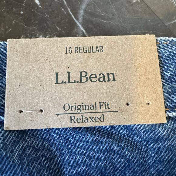LL Bean Jeans Woman’s 16 Original Fit Relaxed Plaid Lined Flannel Denim Pants - Picture 7 of 7